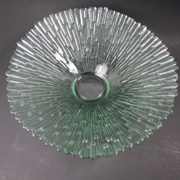Pavel Panek, Libochovice, Serving Bowl Light Green Ribbed Starburst - Picture 2 of 7